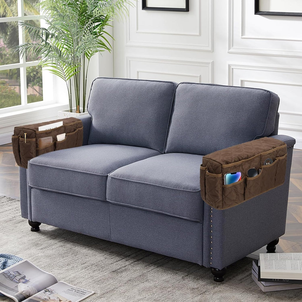 Remote Control Holder for Armchair, TV Remote Holder Arm Chair Caddy for Recliner, Non-Slip Couch Caddy Recliner Arm Caddy Sofa Armrest Organizer with 14 Pockets for Phone, Magazine, Coffee