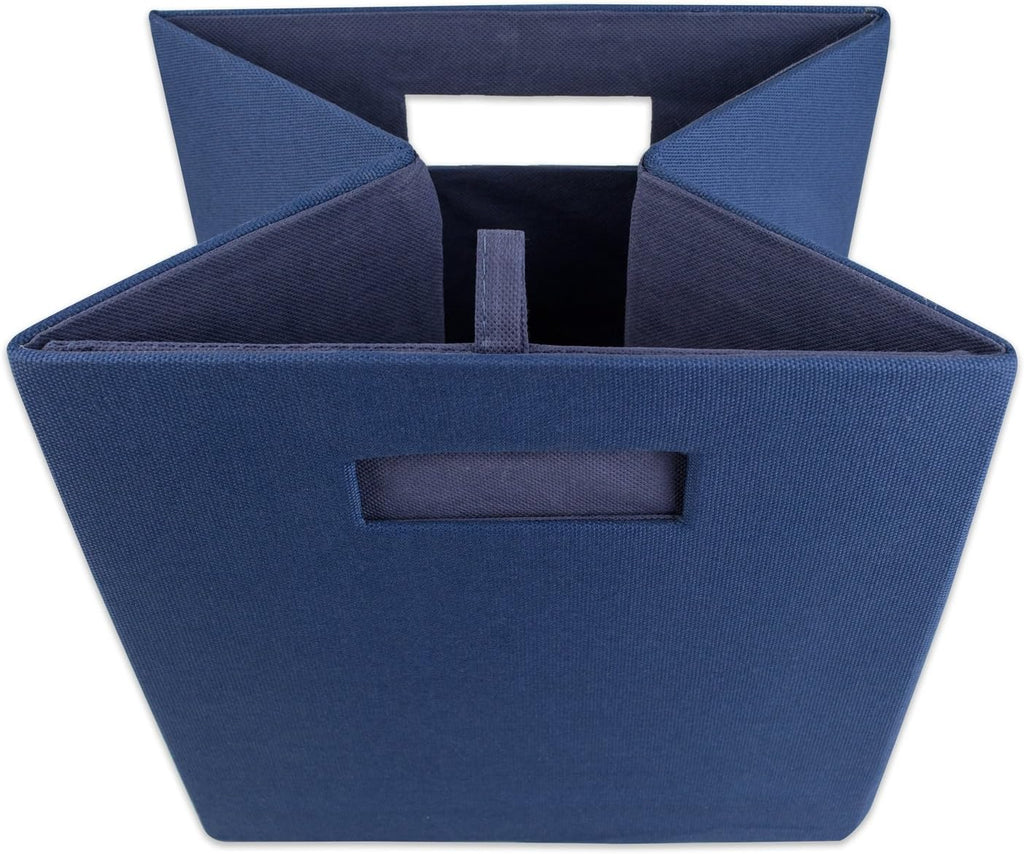 DII Fabric Storage Cube Organizer Bin 11x11x11 Foldable, Nautical Blue