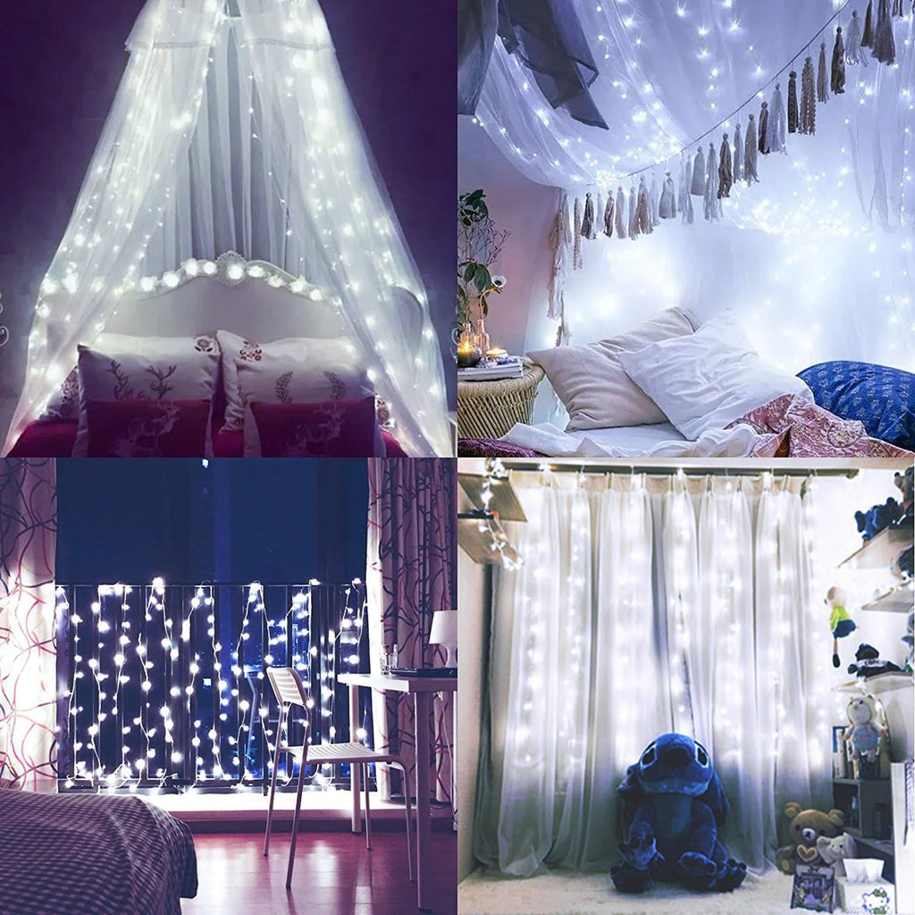 ANJAYLIA 2 Pack 33ft 100 LED Fairy Lights Battery Operated String Lights, Waterproof Copper Wire Dimmable Firefly Lights with Remote Control Timer Christmas Lights, White