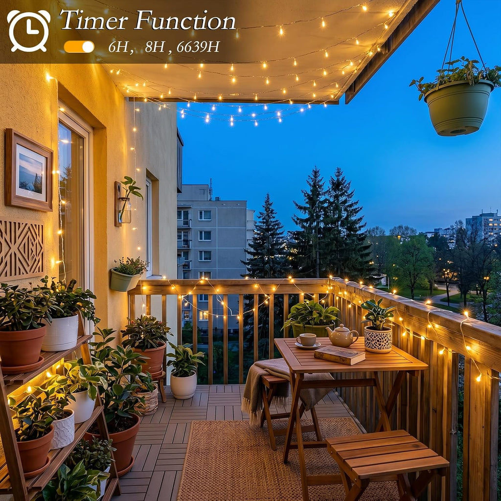 Soagrc132FT 400 LED Warm White String Lights, 8 Modes Fairy Lights with Timer, Waterproof & Durable Indoor Outdoor Decor for Garden, Patio, Party
