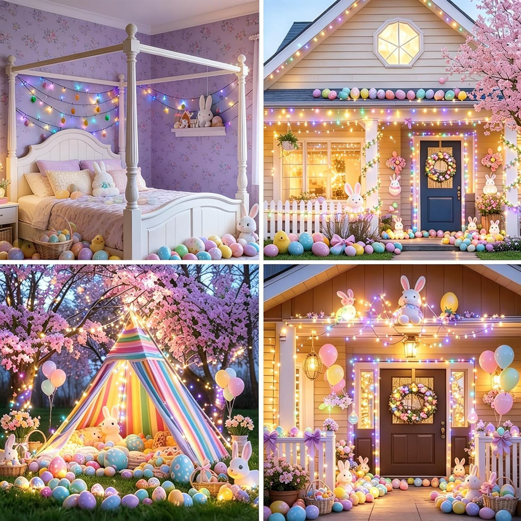 LAMPHOME Multicolor Pastel String Lights, 25FT 50LED Mini Christmas Fairy Lights Plug in for Christmas Tree Xmas Garland Easter Wedding Holiday Party Indoor Outdoor Patio Garden Home Decor