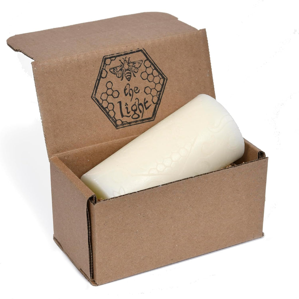 BeeTheLight Beeswax Pillar Candle - 100% Pure Bees Wax - Choose Your Size and Color - Up to 72 Hour Burn Time Fits 3x6 Holder - Approx. 2.6"x5.4" - Unscented - Natural Light Honey Scent