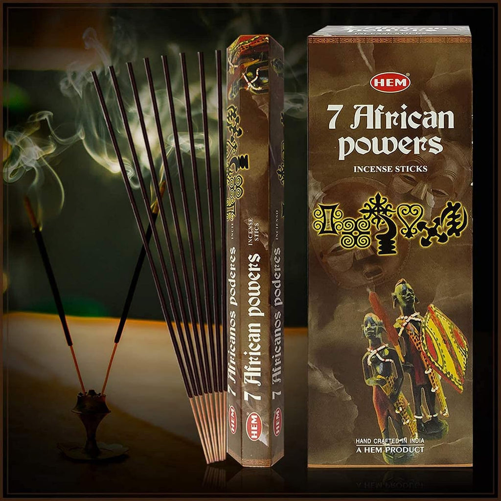 Hem Seven African Powers Incense Sticks (120 Sticks, 6 Boxes Inside) - 9 Inches Long, 20g per Box - Perfect for Meditation, Rituals & Cleansing |Promoting Balance, Connection, and Protection|.
