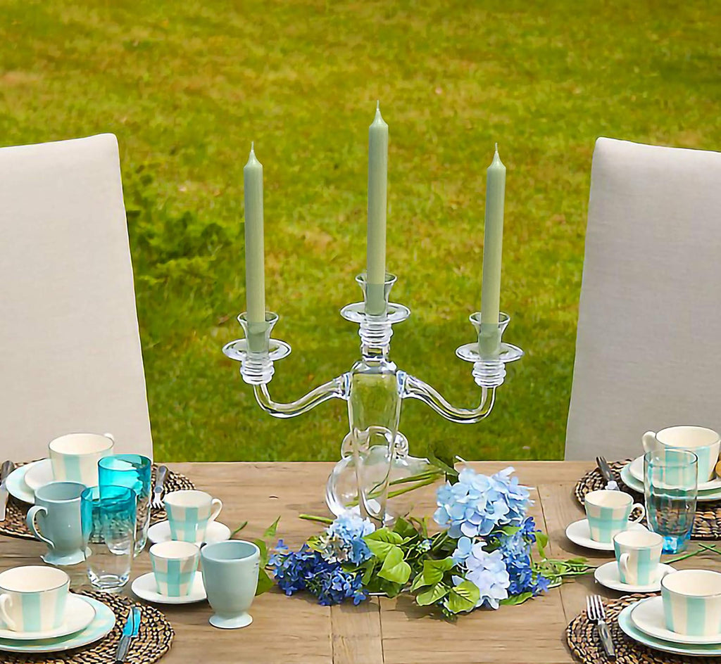 Hyoola 10 Inch Dinner Candles - 12 Pack - Light Green Tall Unscented Rustic Long Burning Candle Sticks