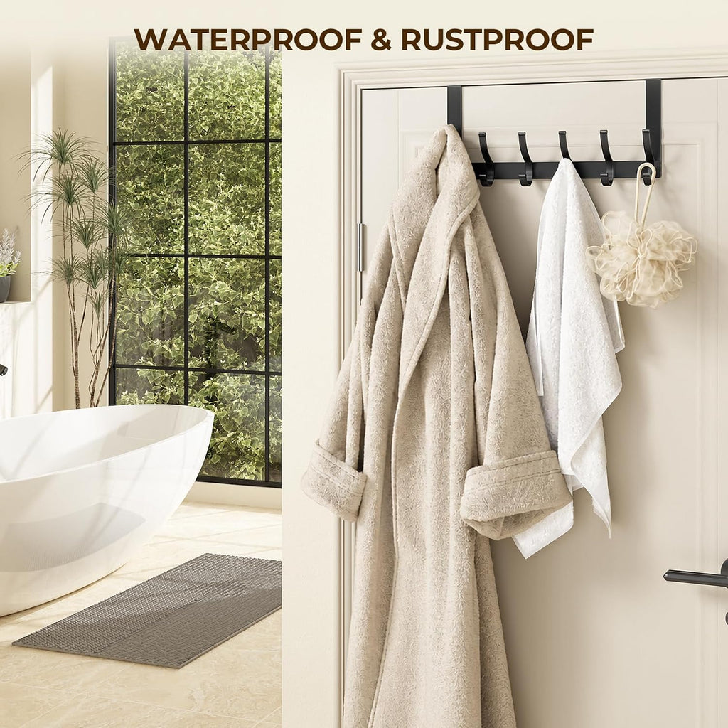 Optish Over The Door Hooks, Door Hanger Hook, Over The Doors Towel Rack for Bathroom, Doors Towel Hanger for Hanging Coats Hats (1Pack,Black)