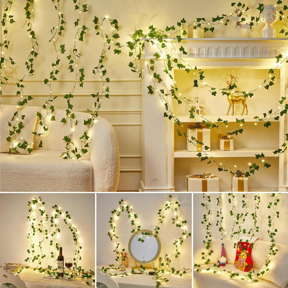 Vine with Fairy Lights Battery Operated, Warm White Ivy String Lights