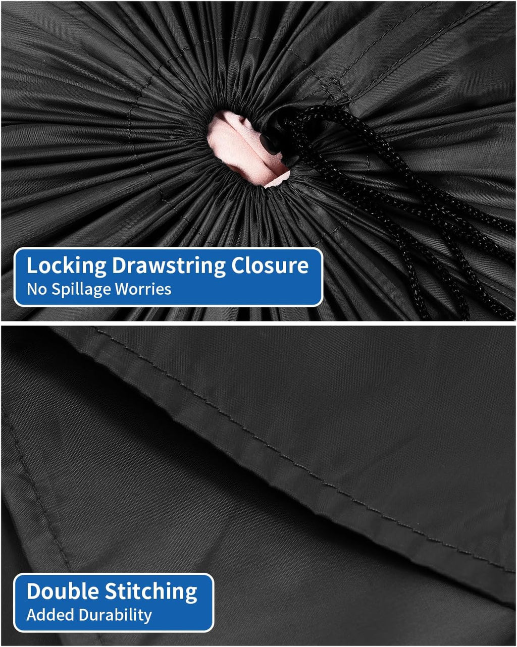 OTraki Small Laundry Bag 16x20 Inch Laundry Sack Bag with Drawstring Closure 2 Pack Laundry Wash Bag Dirty Clothes Organizer Machine Washable for Camp Drying Do Not Exceed 176℉ Black