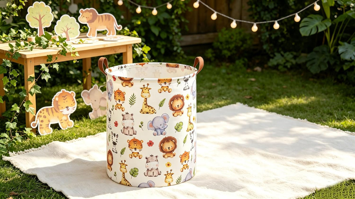 Kids Laundry Hamper,Baby Laundry Basket Animal Storage Baskets for Kids Room Decor,Nursery Hamper,Bedroom,Toy Organizer,(Cute Animal)