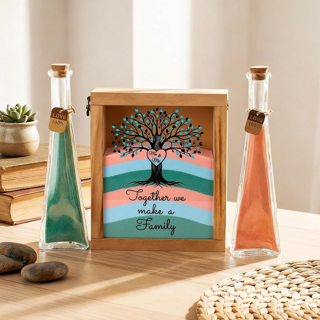 Blosssound Unity Sand for Wedding Ceremony Set, Blue Pink, Love Tree