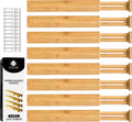 Adjustable Bamboo Drawer Dividers Expandable 8 Pack 17-22 Organizer