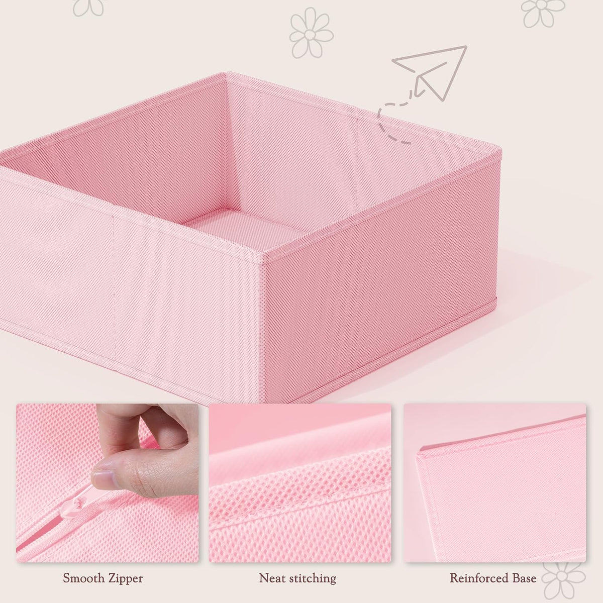 Criusia Drawer Organizer 18-Piece Set, Dresser Organizer for Baby Clothes, Foldable Closet Storage & Drawer Dividers for Underwear, Socks, Nursery (Pink)