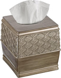 Dublin Silver Square Resin Tissue Box Cover