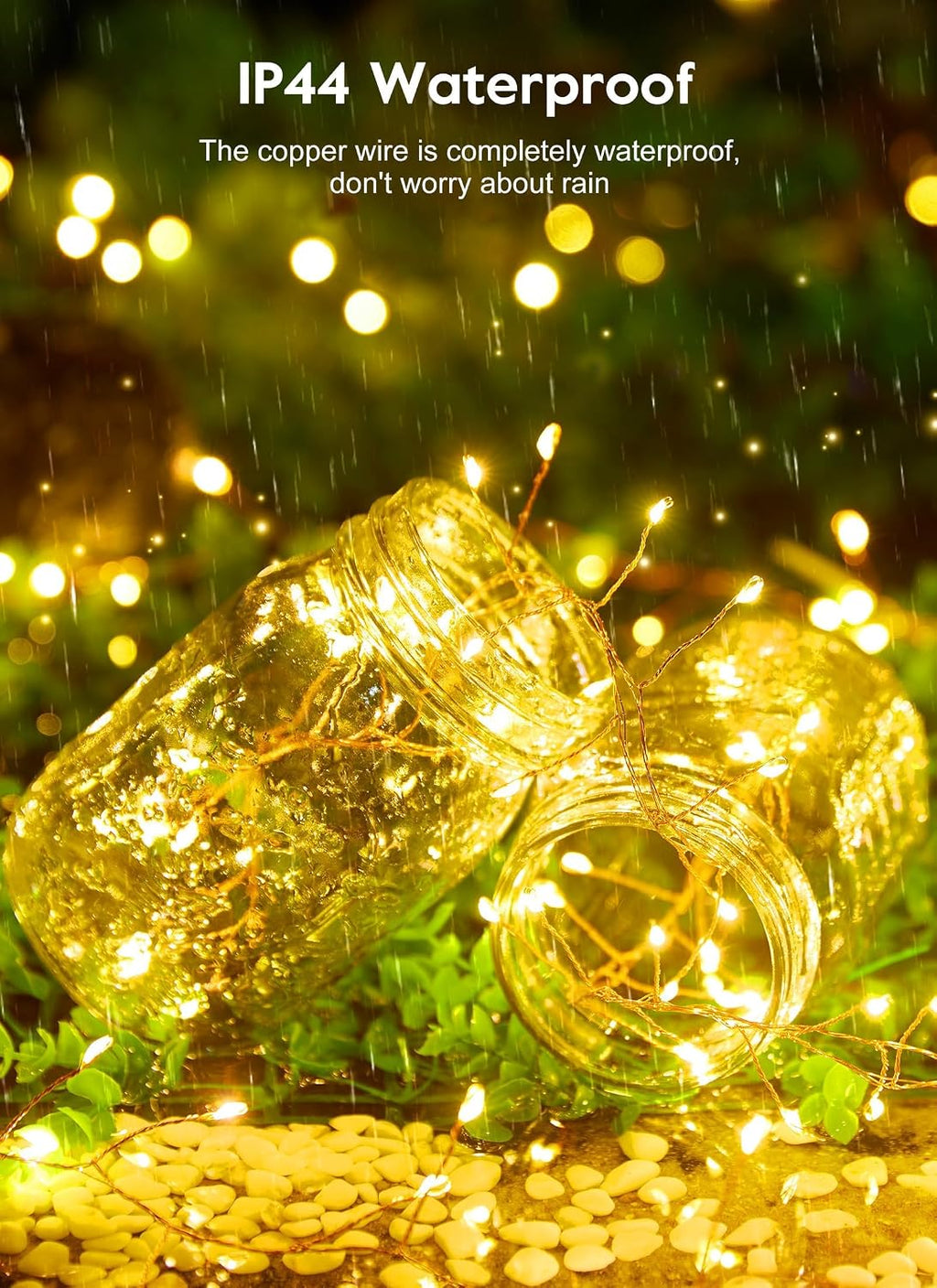 Minetom USB Firecracker Fairy Lights Plug in, 16.4FT 200 LED Warm White