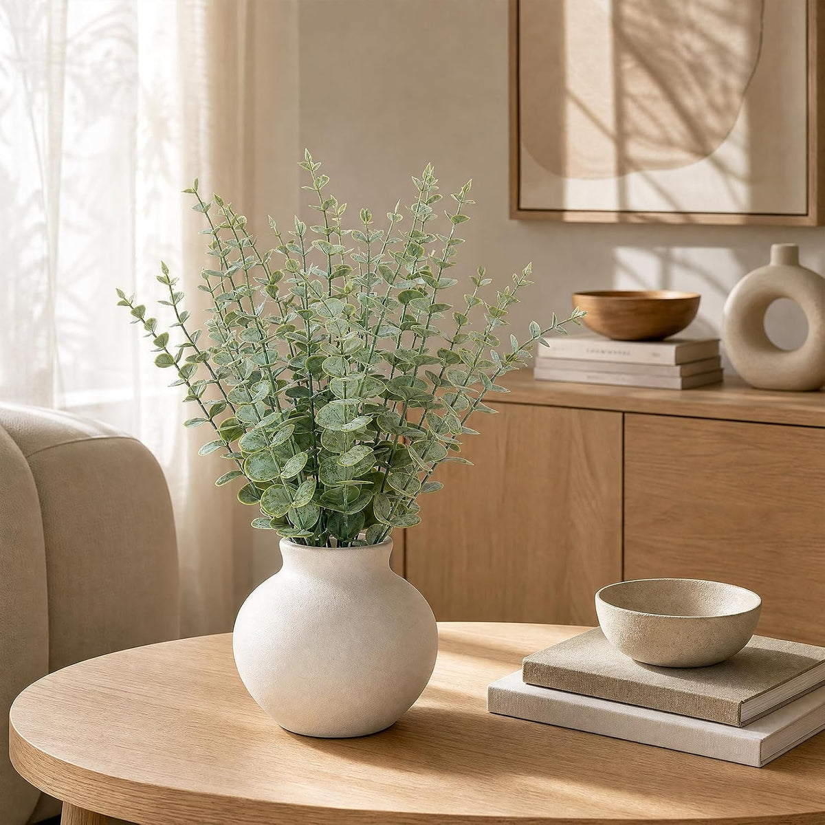 CLEANGOR Artificial Eucalyptus Stems (24, Green)