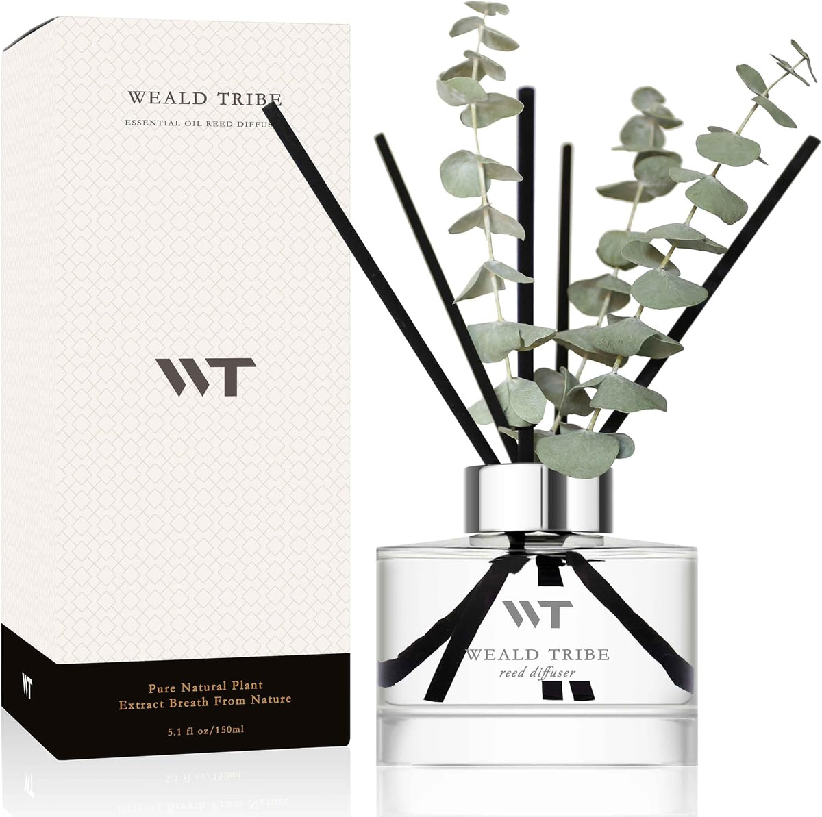 WEALD TRIBE Eucalyptus & Lavender Scent Reed Diffuser for Bathroom Decor