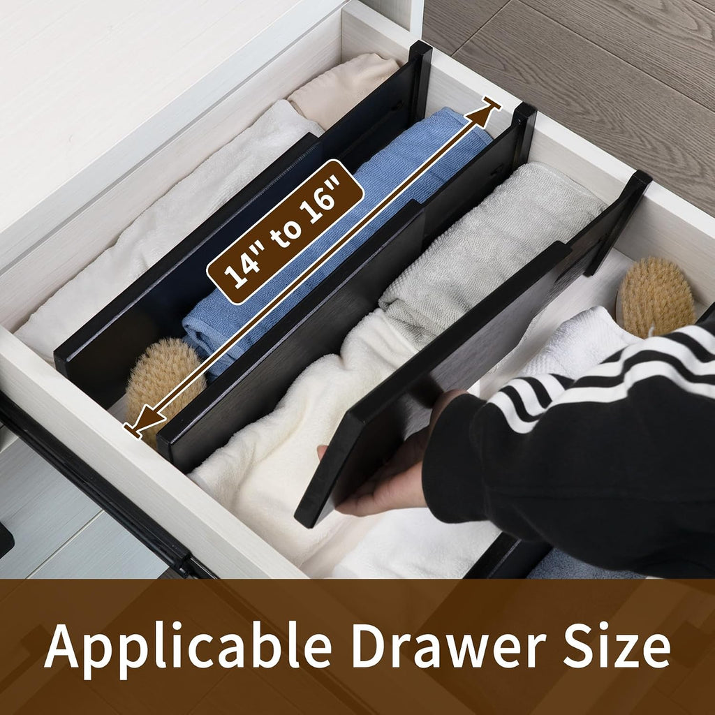 Utoplike Dresser Drawer Dividers, 4" High Black Drawer Organizers Clothes