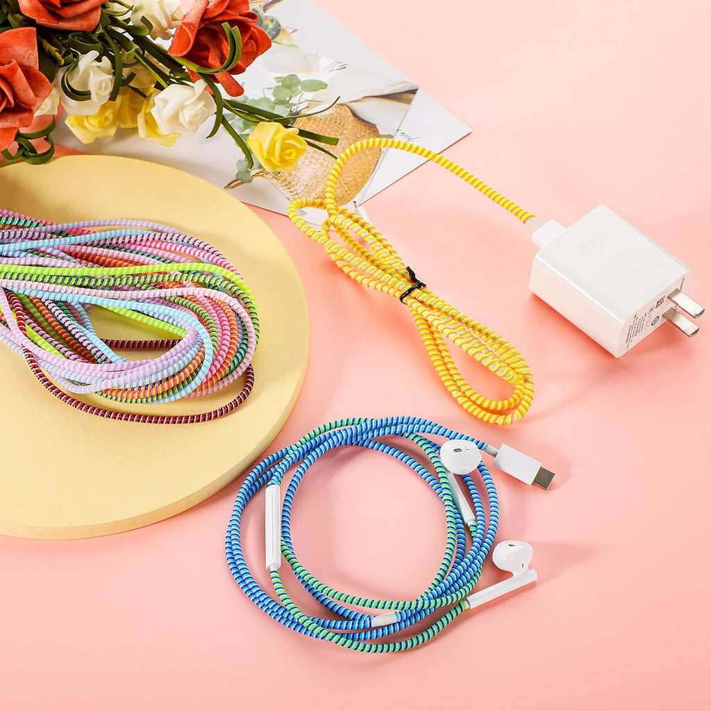 Frienda 15 Pcs Spiral Cord Protectors from Pets No Chew Vivid Color