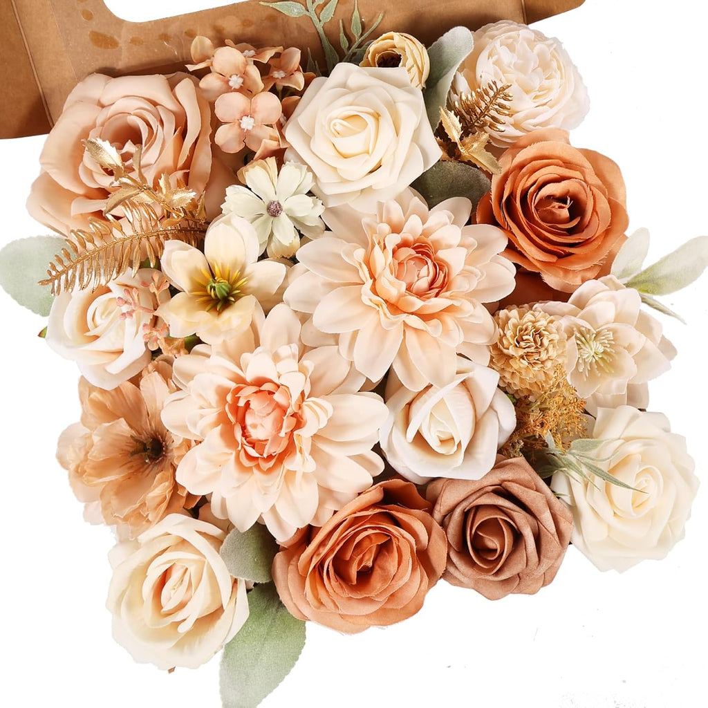26PCS Artificial Flowers, Fake Roses Box Combo Set for Home Decor