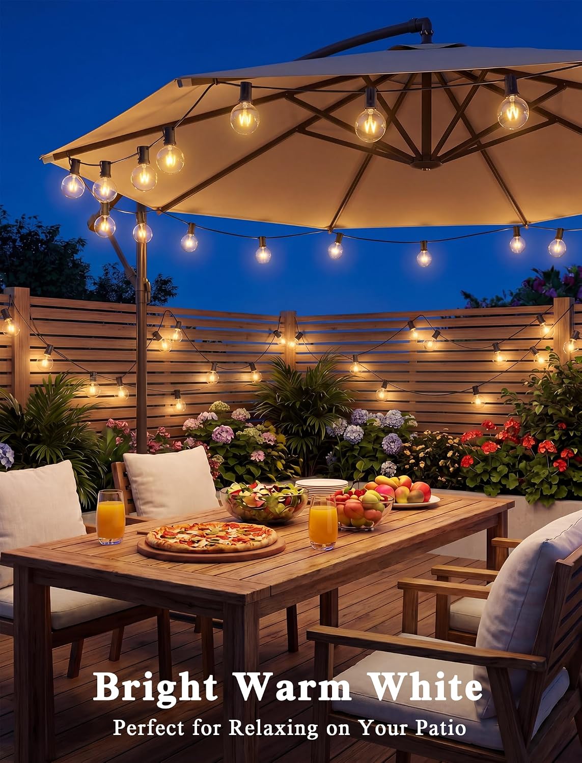 Abeja 50FT G40 Globe String Lights, Outdoor Patio Lights