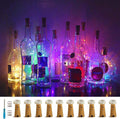 10 Pack Bottle Cork Lights 10 LED Wine Bottle Battery Powered Lights Copper Wire Fairy String Light for Christmas Halloween Wedding Birthday Party DIY Home Decor (10 Colors)