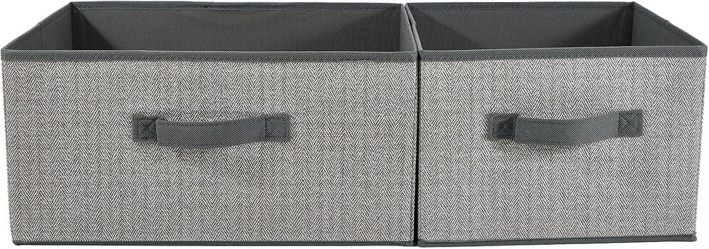 DAYARD Fabric Bins [1-Pack], Foldable Cube Baskets Storage Boxes for Shelves, Closet, Bookshelf, Nursery Organizer Containers (grey, medium)