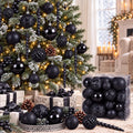 47pcs Black Christmas Ornaments Set Christmas Tree Decorations