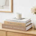 JARLINK Decorative Books, Set of 3 Fake Book Storage Boxes, Oatmeal