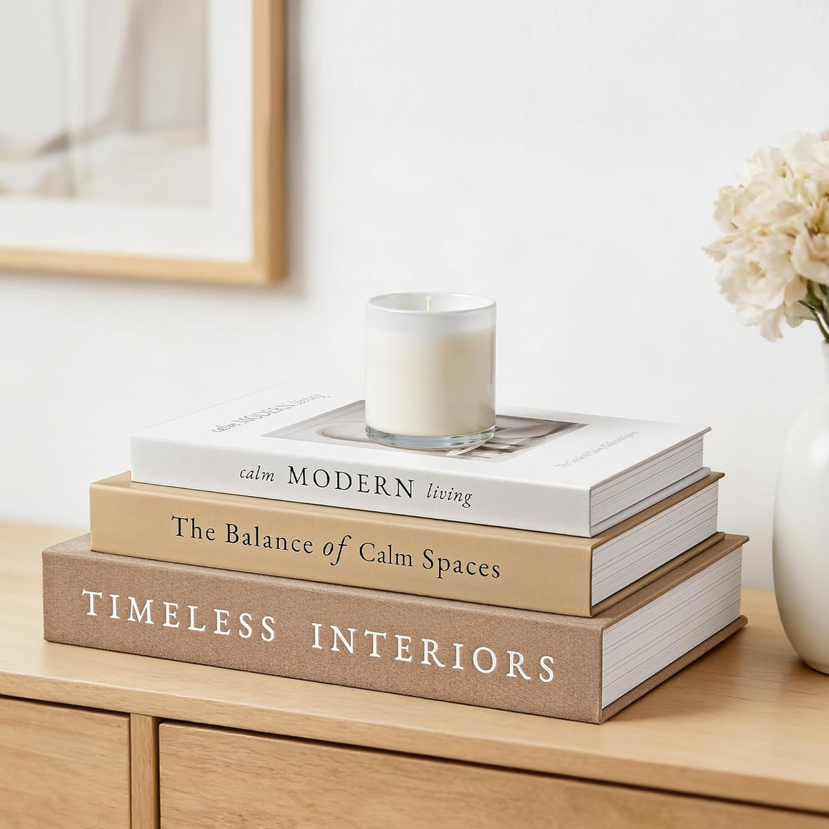 JARLINK Decorative Books, Set of 3 Fake Book Storage Boxes, Oatmeal