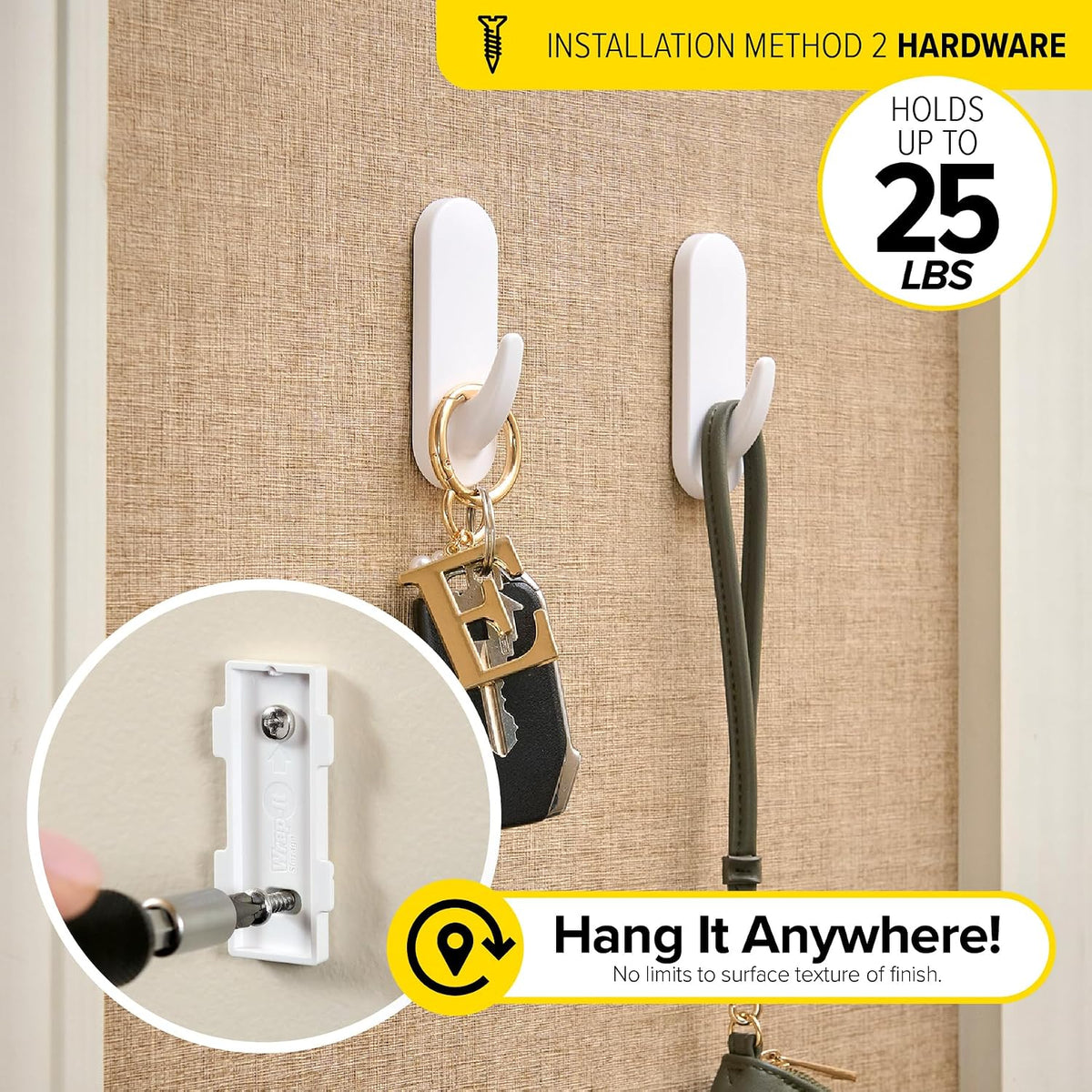 Wrap-It Storage Handy Hooks - The Fin Assorted 12 Pack (White)