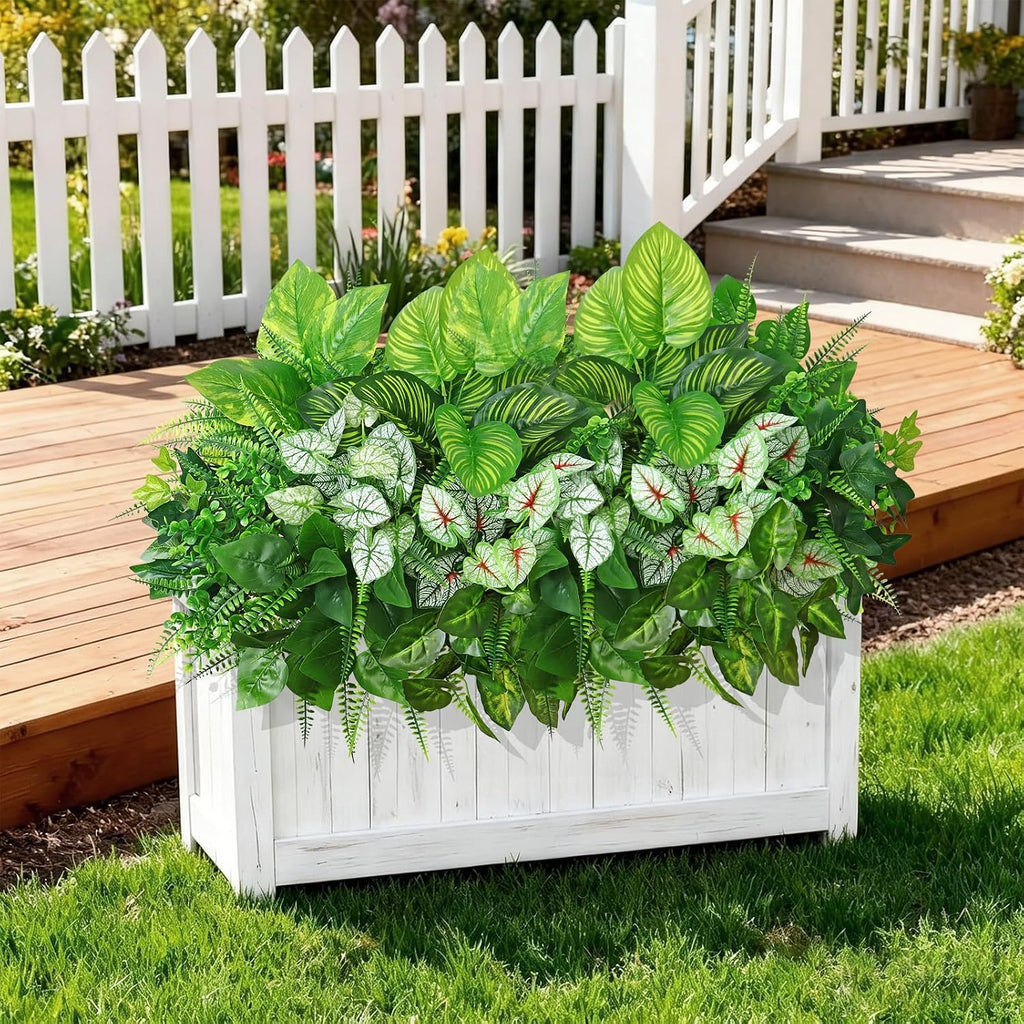 12 Bundles Artificial Plants for Indoor Outdoor UV Resistant Faux Plants