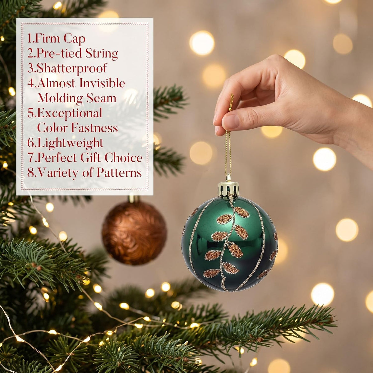 Valery Madelyn 40ct Christmas Tree Decorations Ball Ornaments Set