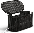 Oval Rattan Style Cable Management Box, Cable Organizer Button Loop Closure