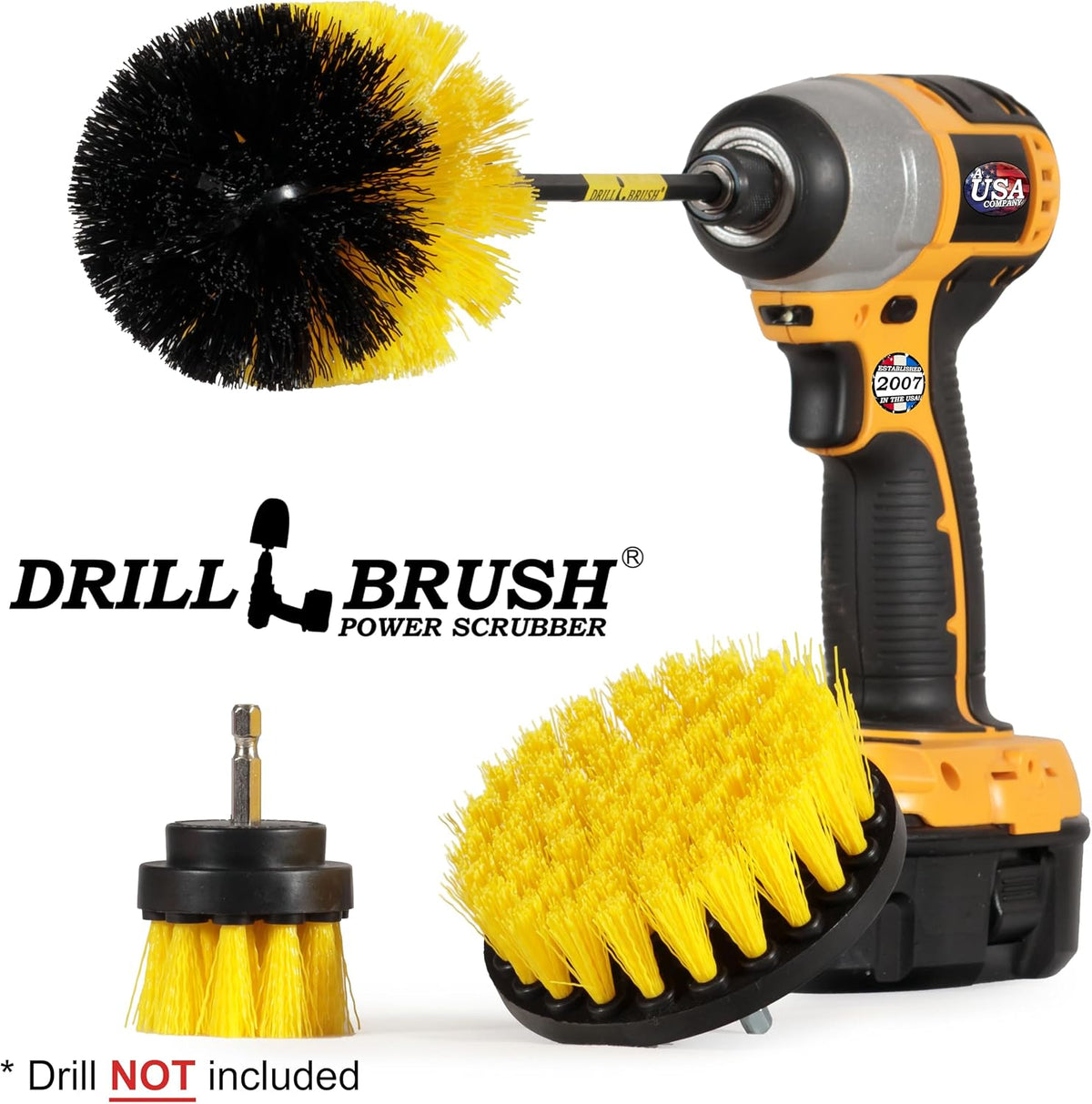 Bathroom Scrubber Brushes - Drill Scrub Brush Attachment - Bathroom Mirror