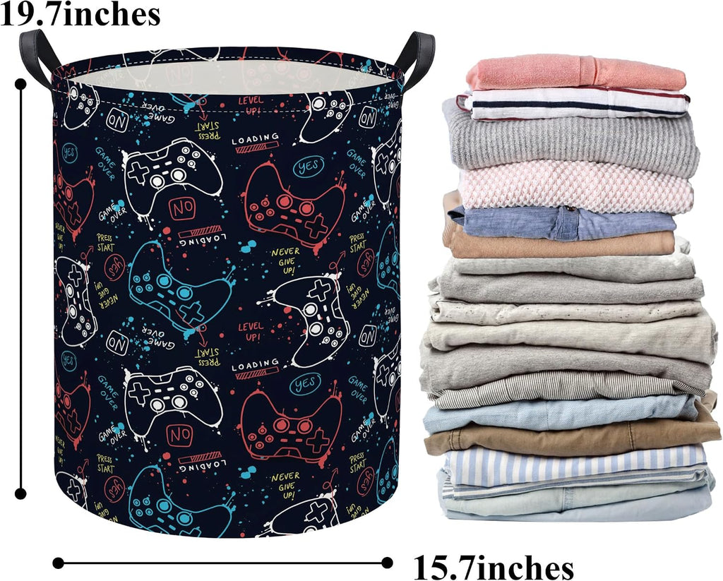 Kids Laundry Basket Baby Hamper for Nursery Storage Bin Organizer (Game)