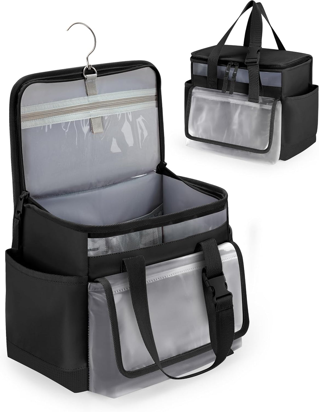 Marscamd Hanging Shower Caddy Organizer Bag with Quick Dry Mesh, Black