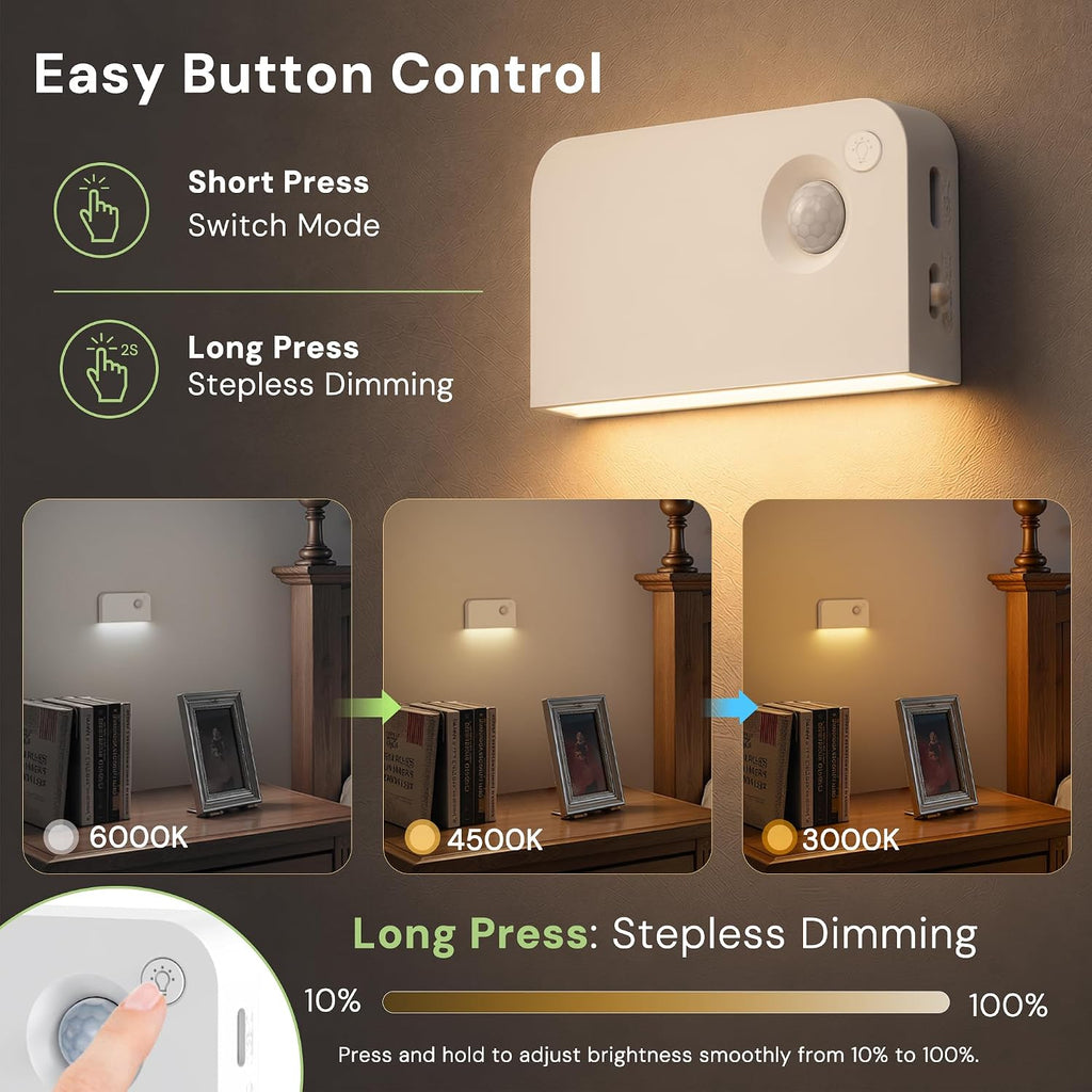 L LOHAS LED Motion Sensor Night Light, Stair Lights Indoor, 1000mAh, 6 Pack