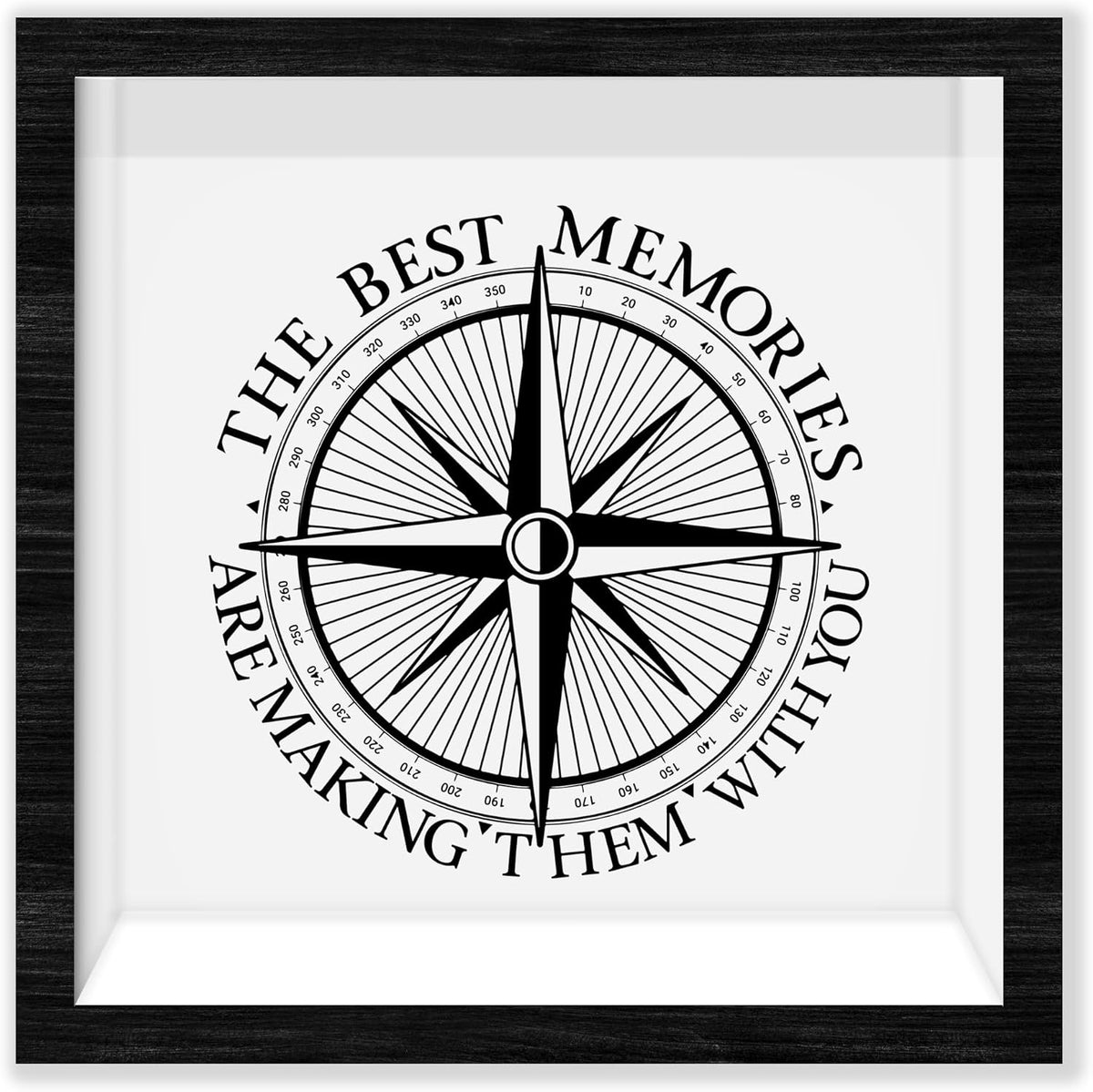 Black Honeymoon Shadow Box Frame with Slot, The Best Memories are Making Them with You Boxes Frames for Fund, 8x8 Memory Box for Keepsakes, Travel Gifts and Decorations, 04