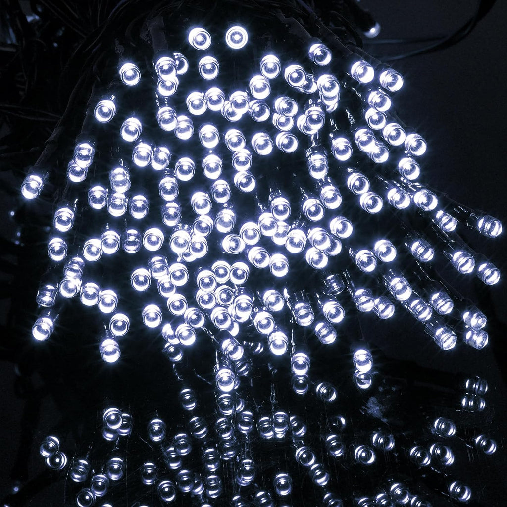 LJLNION 1000LED Christmas Lights, Extra Long 328FT Xmas Green Wire Fairy String Lights Plug in Outdoor, Remote Control & 8 Lighting Modes, Waterproof for Wedding Party Bedroom Decorations, White