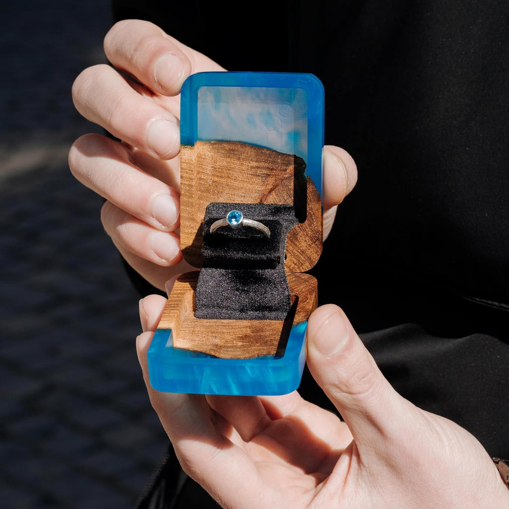RWA Engagement Ring Box for Proposal, Luxury Wedding Ring Holder, Flip