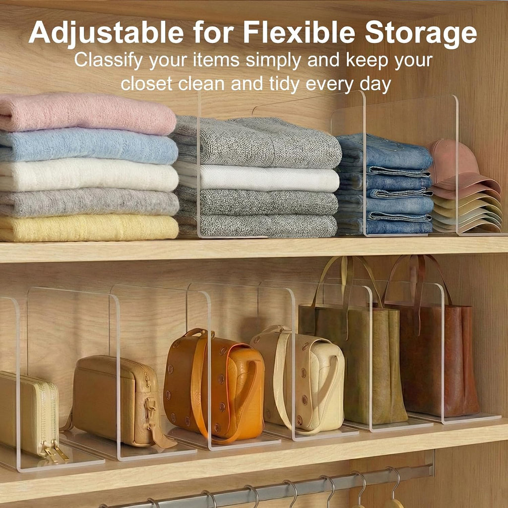 SortNStore Shelf Dividers for Closet Organization: 10" Tall x 12" Deep