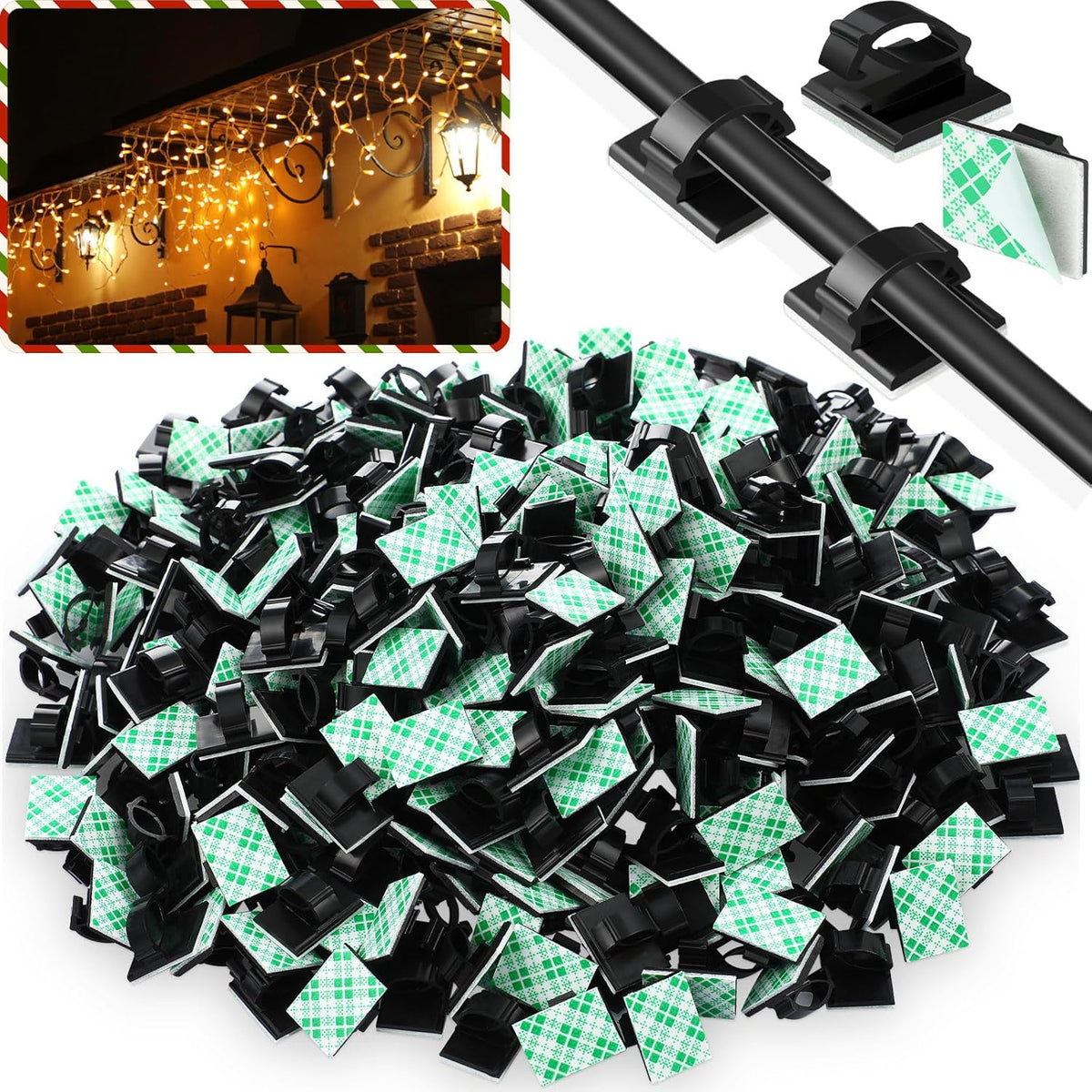 EBOOT 3/4” Adhesive Cable Wire Clips for Desk Wall Car, 1000 Pieces