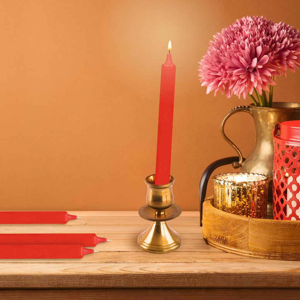 Axiom Candles | 10 Inch Dripless | Straight, Reddish, Pack of 10