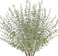 GnFlus 5 Pcs Artificial Eucalyptus Stems Fall Eucalyptus Leaves Autumn Leaf Branches Fall Decorations with Foam Fall Leaves for Home Floral Arrangement Autumn Festival Thanksgiving Decor Green