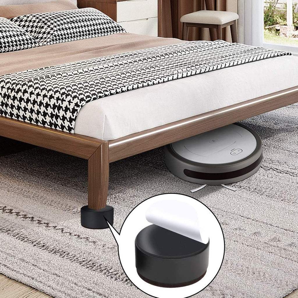 Ezprotekt 1.2 Inch Bed and Furniture Risers, Heavy Duty Round Sofa Tables Couch Chair Risers, Width 2.4"-Adds 1.2" Height, Supports 20,000 lbs, Protect Carpet & Floors from Scratches(4 Pack, Black)