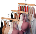 3 Pack Tank Top Hangers Space Saving, Bra Hangers for Closet Organizer, Bra Organizer for Closet, Space Saving Organizers and Storage for Dorm & Apartment for Tankto (Wooden)