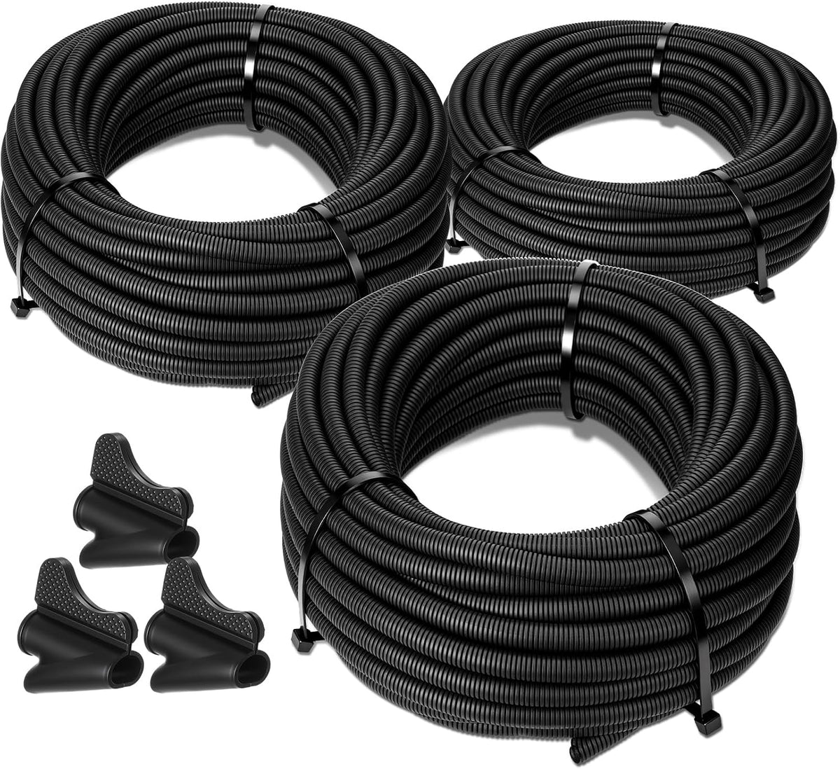 Sasylvia 1/4",3/8",1/2"-20ft x 20ft Split Wire Loom Tubing Cable Sleeves