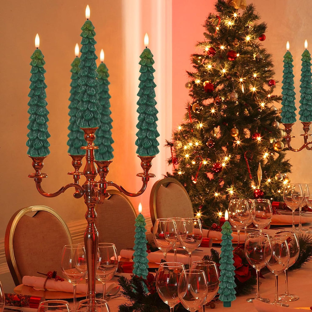 Eldnacele Christmas Tree Flameless LED Taper Candles with Remote and Timer