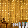 3 Pack 195 LED Curtain Tapestry Lights, 6.5 x 5 ft Backdrop String Lights