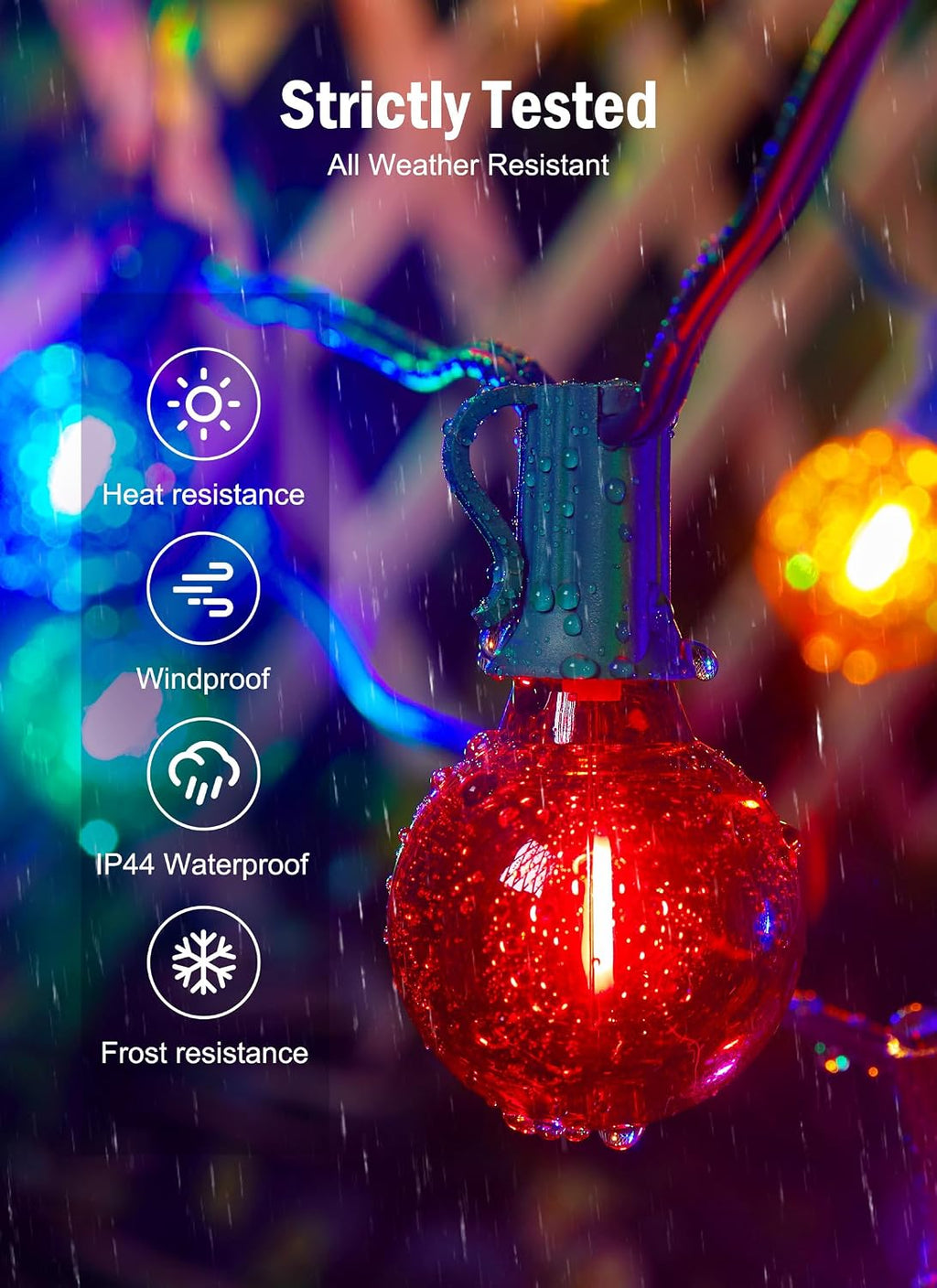 Brightown G40 Christmas Light Bulbs, 25 Pack LED Multicolor Bulbs