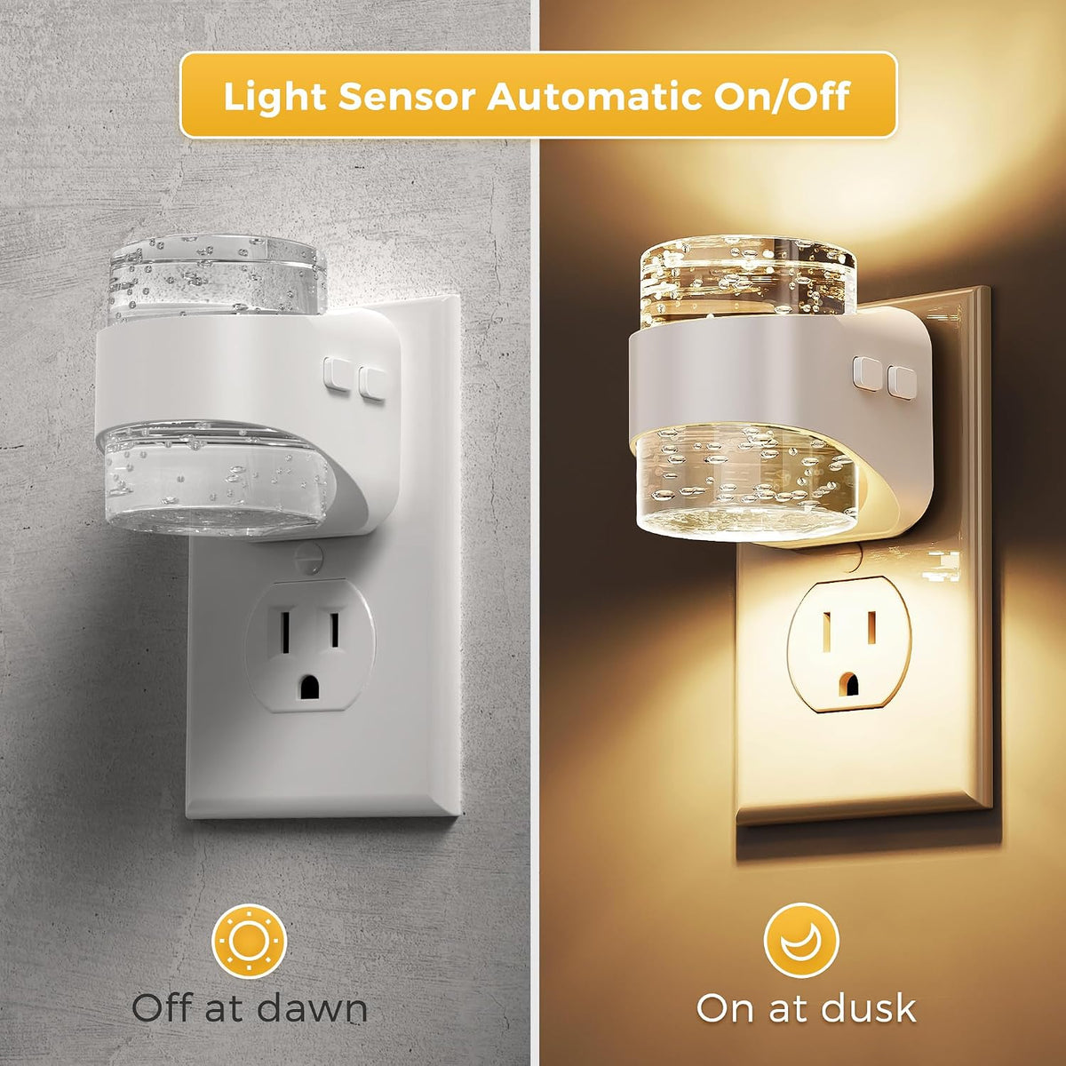 L LOHAS LED Night Light, 3CCT Bubble Night Lights Plug into Wall